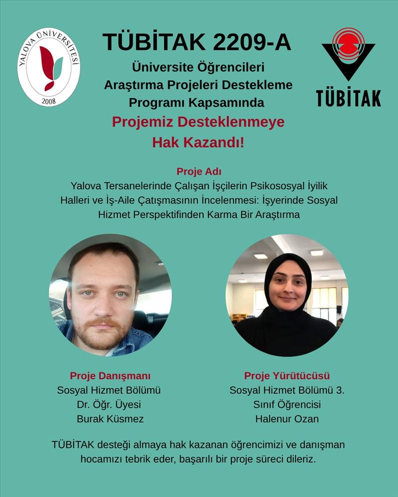 Bölümümüzden TÜBİTAK 2209-A Başarısı
