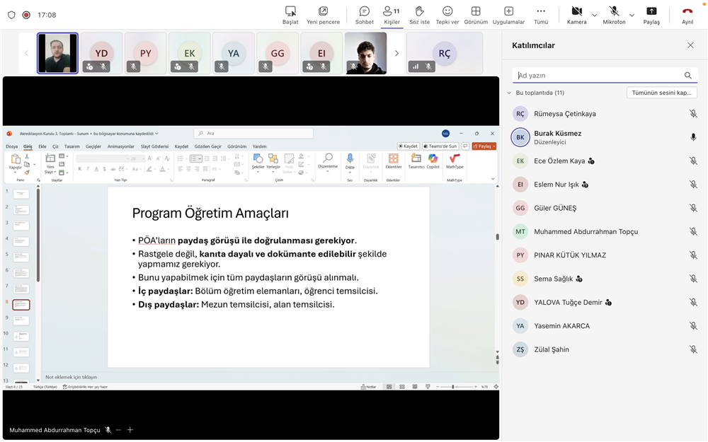 Bölümümüz Akreditasyon Kurulu 2026 Yılı 3. Toplantısını Gerçekleştirdi